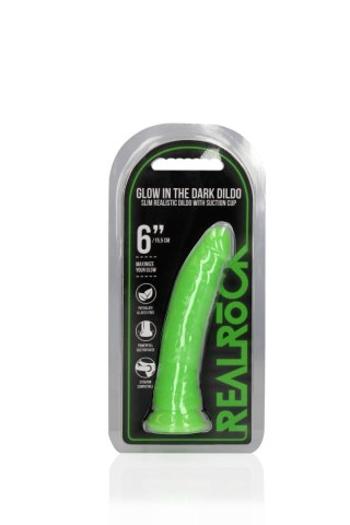 Dildo realistyczne RealRock świecące w ciemności z przyssawką 15,5 cm
