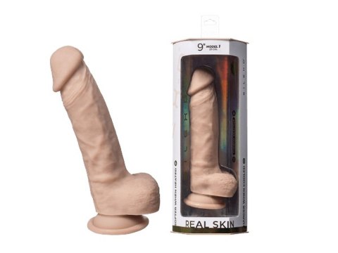 Dildo realistyczne Silexd Real Skin Model 1 z jajkami 23 cm jasne