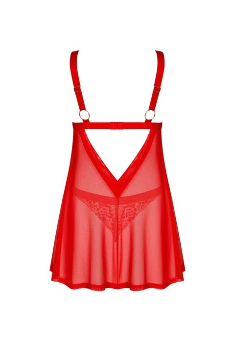Koronkowe babydoll i stringi Elianes Obsessive czerwone XS/S