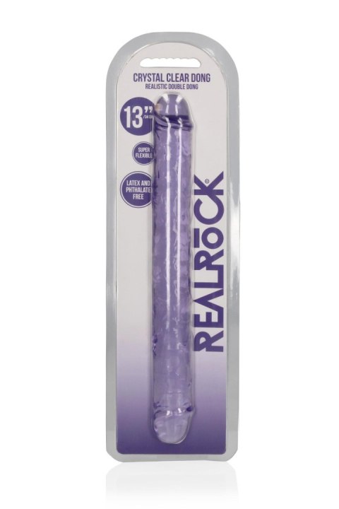 Podwójne dildo realistyczne RealRock przezroczyste 34 cm