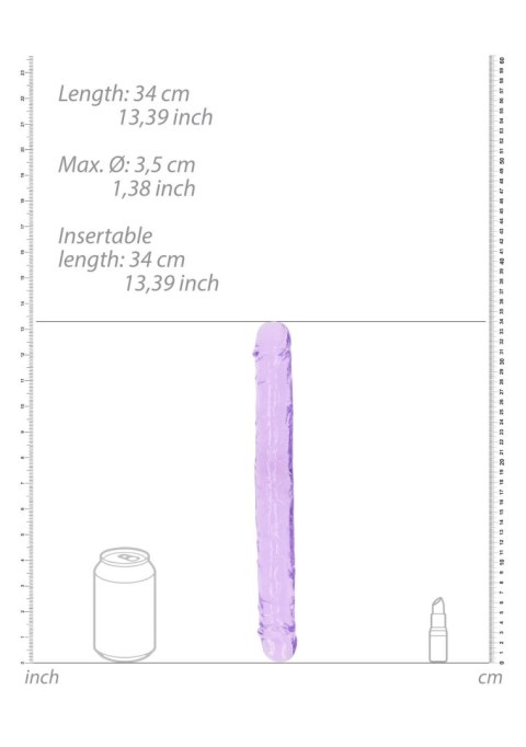 Podwójne dildo realistyczne RealRock przezroczyste 34 cm