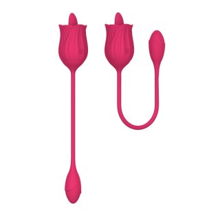 Stymulator liżący z wibrującym jajkiem silikonowy USB B Series Magic