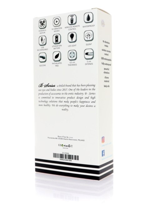 Wibrująca przedłużka silikonowa B-Series Magic USB 10 funkcji