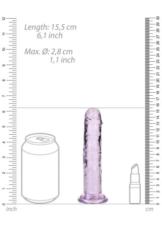 Żelowe przezroczyste dildo realistyczne z przyssawką RealRock 14,5 cm