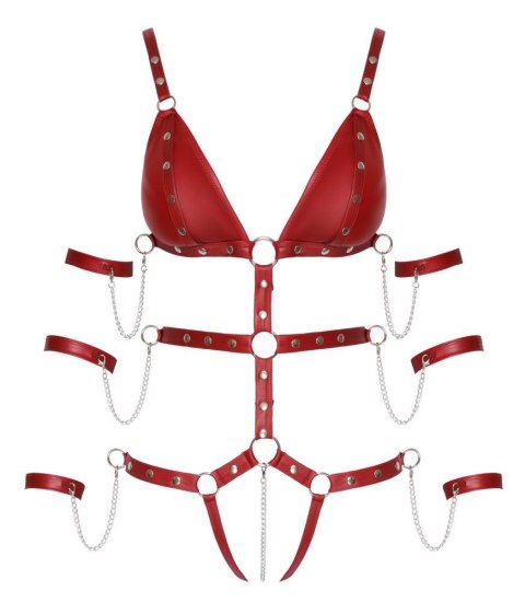 Body z paskami Bad Kitty czerwone XL