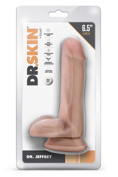 Dildo realistyczne Blush Dr Jeffrey z jądrami beżowe 16 cm
