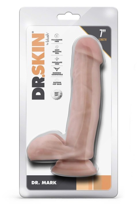 Dildo realistyczne Dr Skin Dr Mark 17 cm z jądrami beżowe