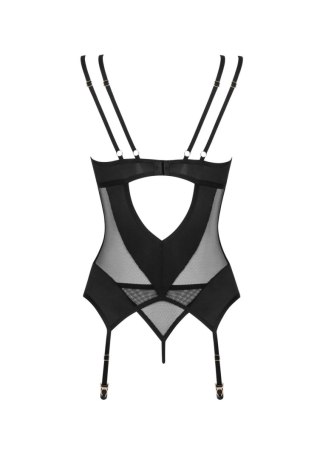 Gorset i stringi Nesari Obsessive czarne XS/S