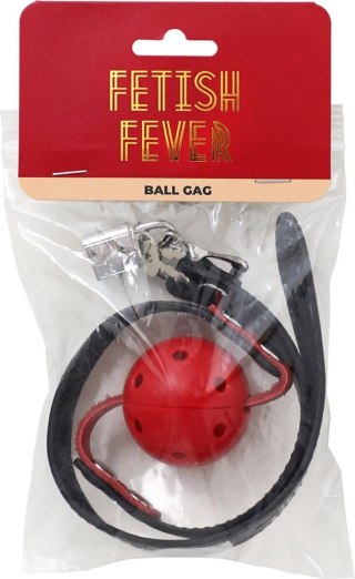 Knebel kulkowy Fetish Fever czerwony regulowany
