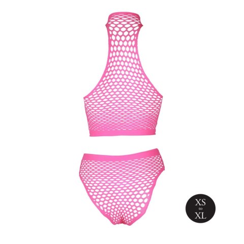 Komplet bielizny Ouch! neonowy UV z golfem XS XL
