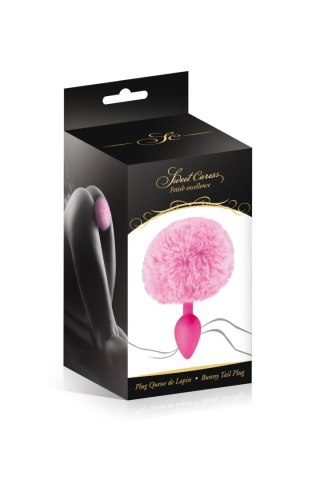 Korek analny Sweet Caress różowy z pomponem