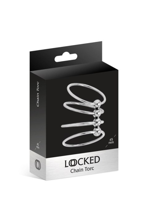Pierścień erekcyjny Chain Torc Locked nierdzewny 45 mm T2