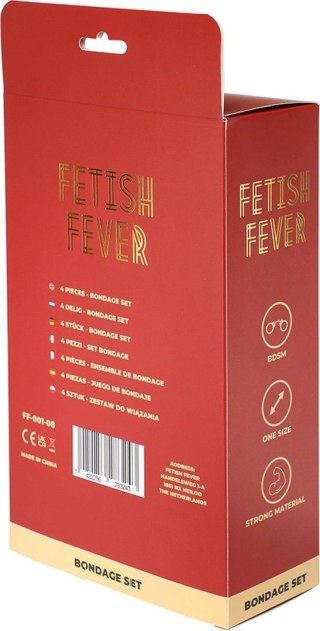 Zestaw bondage Fetish Fever czerwony 4 elementy