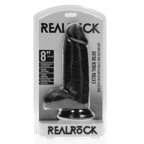 Dildo RealRock Extra Thick z moszną 8 cali PVC