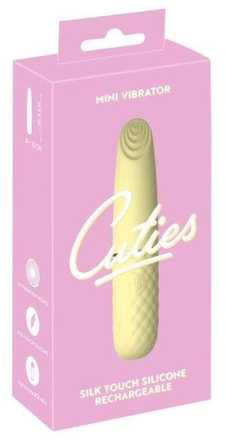 Mini wibrator Cuties silikonowy żółty USB 10,5 cm