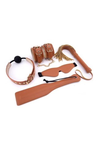 Zestaw BDSM Blaze Elite Dream Toys cognac ze skóry wegańskiej