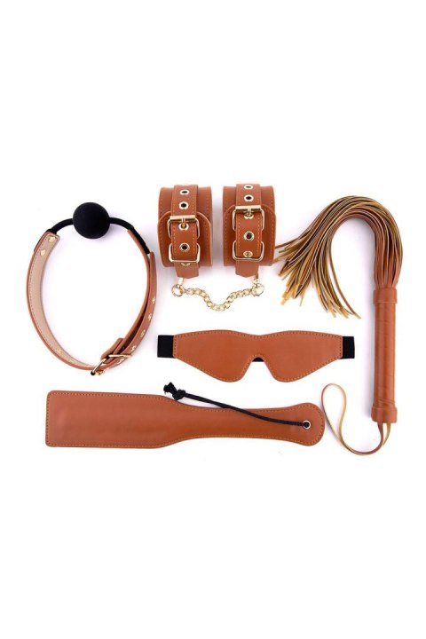 Zestaw BDSM Blaze Elite Dream Toys cognac ze skóry wegańskiej