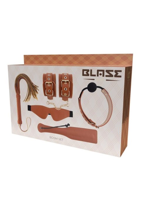 Zestaw BDSM Blaze Elite Dream Toys cognac ze skóry wegańskiej