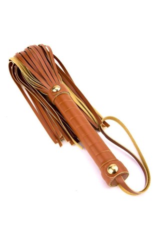 Bicz flogger Blaze Elite koniakowy skóra PU 30 cm Dream Toys