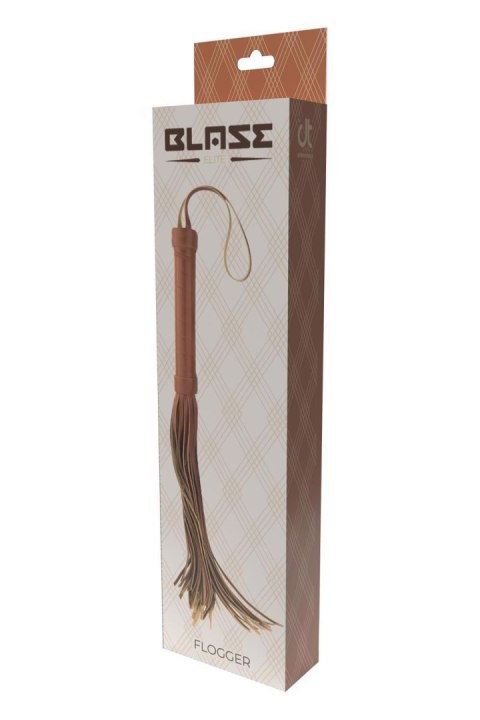 Bicz flogger Blaze Elite koniakowy skóra PU 30 cm Dream Toys