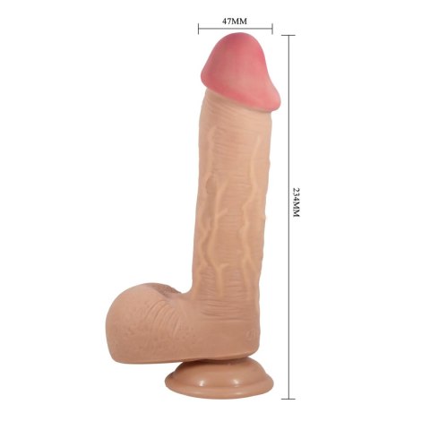 Dildo realistyczne Baile z przesuwaną skórą cieliste 23 cm przyssawka