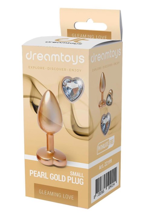 Korek analny aluminiowy złoty matowy z serduszkiem Dream Toys mały