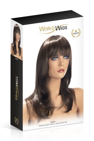 Peruka Kate długa z grzywką World Wigs brunetka