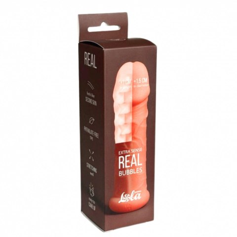 Przedłużka na penisa Real Extra Sense Bubbles TPE 13.5 cm