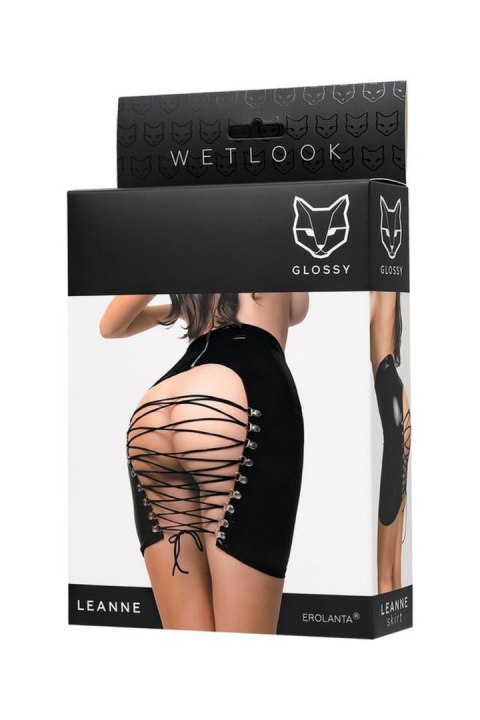 Spódnica wetlook Leanne Glossy czarna S