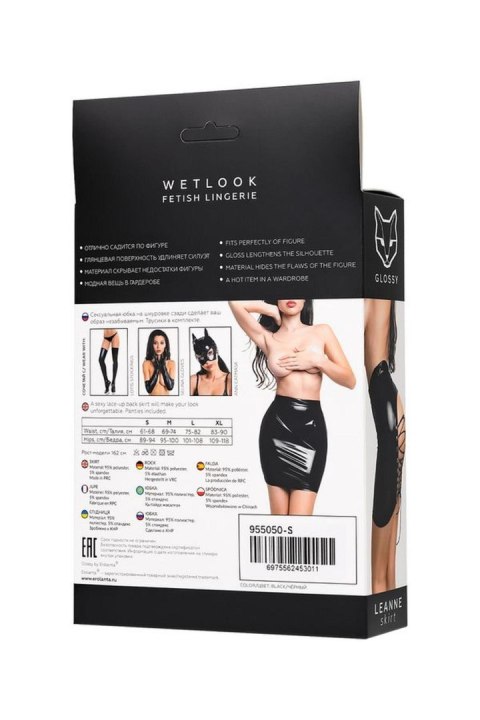 Spódnica wetlook Leanne Glossy czarna S