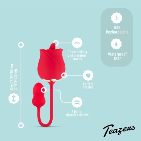 Stymulator łechtaczki Teazers Rose wibrujący USB 7 trybów