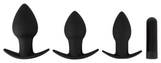 Zestaw plugów analnych wibrujących Black Velvets silikonowy USB 3 sztuki