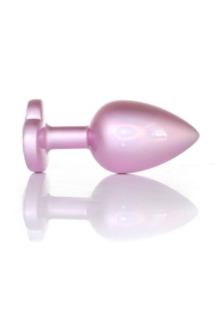 Biżuteria analna stalowa z diamencikiem różowym 9 cm