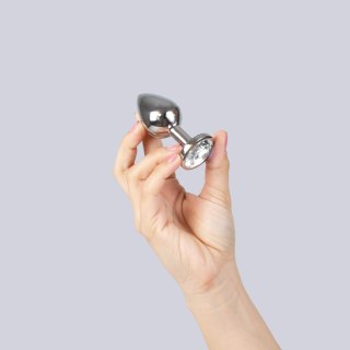 Korek analny metalowy Secret Play z kryształem crystal 8 cm
