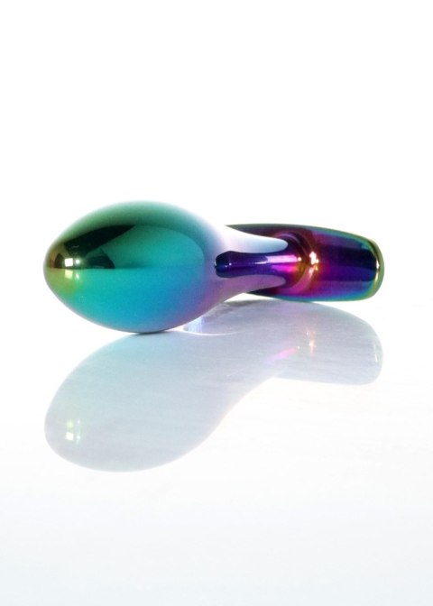 Korek analny stalowy z diamencikiem różowy M HeavyFun 9 cm
