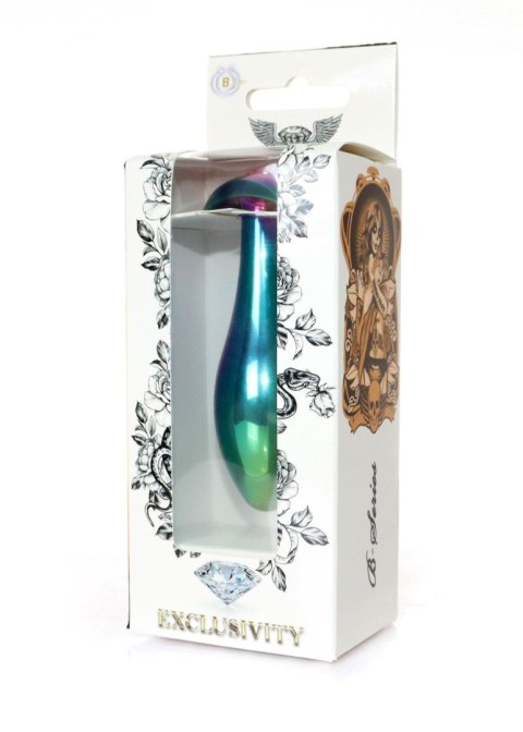 Korek analny stalowy z diamencikiem różowy M HeavyFun 9 cm