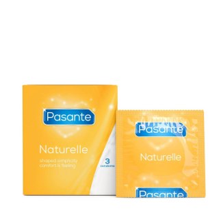 Prezerwatywy Pasante Naturelle nawilżane bez plemnikobójczego 3 szt