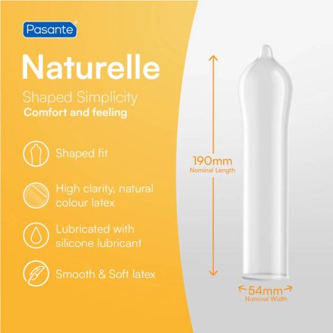 Prezerwatywy Pasante Naturelle nawilżane bez plemnikobójczego 3 szt