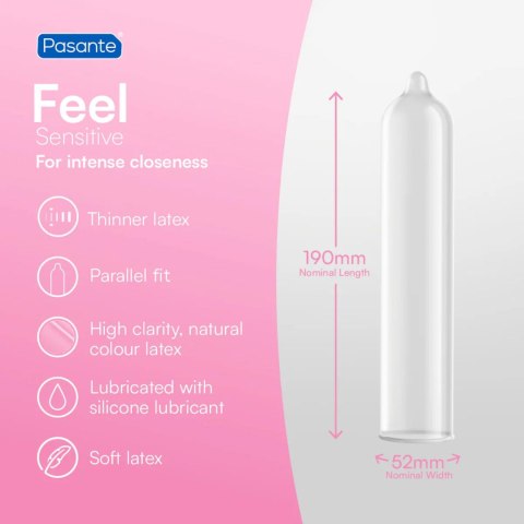 Prezerwatywy ultra cienkie Pasante Sensitive Feel naturalne 3 szt