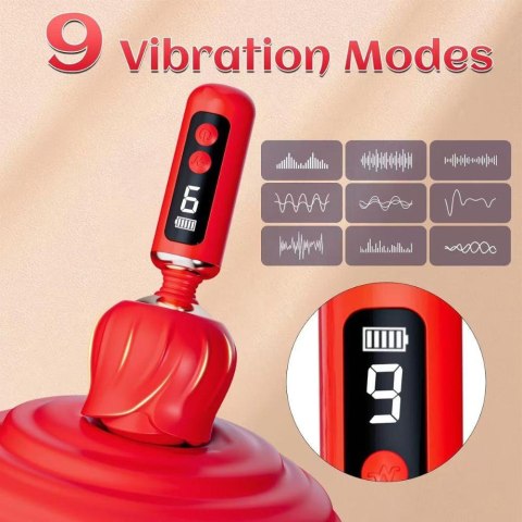 Wibrator Rose Magic silikonowy wodoodporny USB 12,5 cm