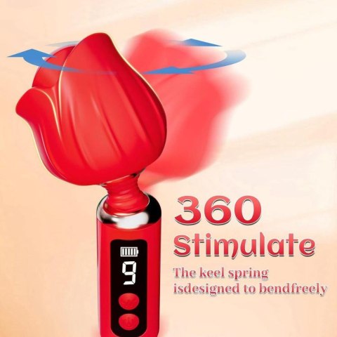 Wibrator Rose Magic silikonowy wodoodporny USB 12,5 cm
