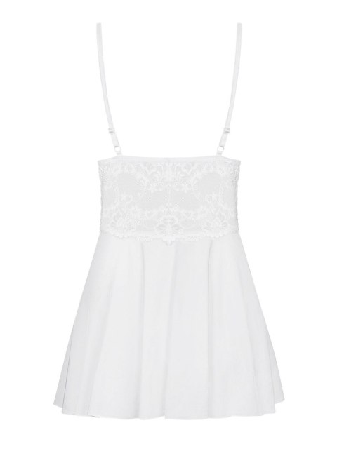 Babydoll koronkowy Obsessive biały z stringami S/M