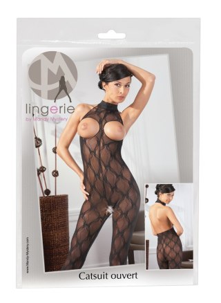 Bodystocking koronkowy bezopiersiowy NO:XQSE czarny S L