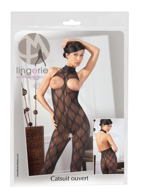 Bodystocking koronkowy bezopiersiowy NO:XQSE czarny S L