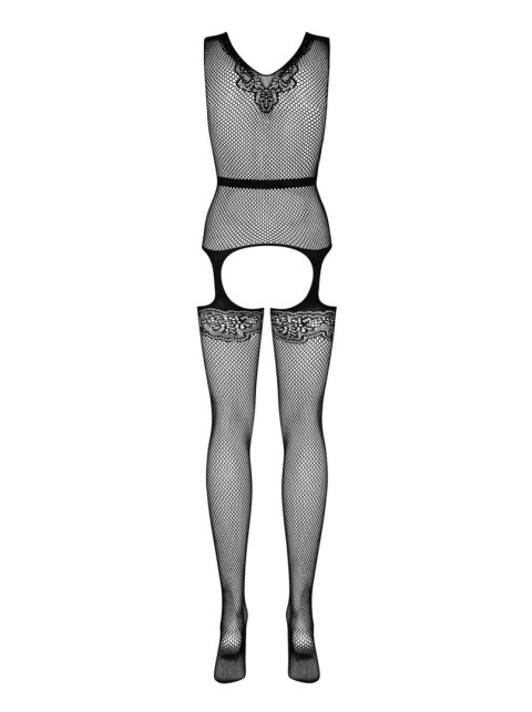 Bodystocking kwiatowy Obsessive F217 z kokardką S/M/L