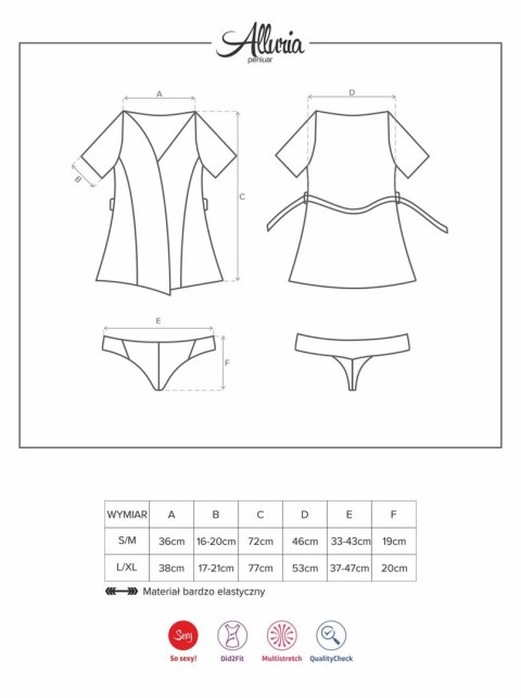 Peniuar Obsessive Alluria ze stringami L/XL
