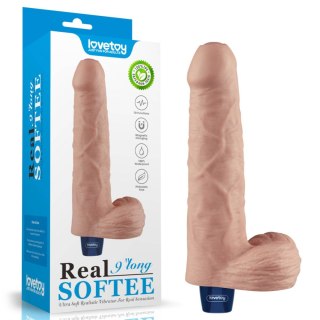 Realistyczne dildo wibrujące Lovetoy Real Softee 23 cm cieliste USB