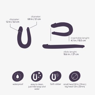 Dildo podwójne Double Trouble Crushious fioletowe 27 cm