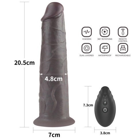 Dildo realistyczne dwuwarstwowe Lovetoy 20 cm obrotowe USB
