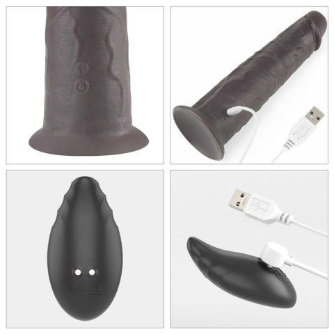 Dildo realistyczne dwuwarstwowe Lovetoy 20 cm obrotowe USB
